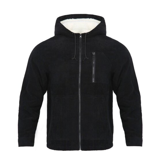 Beautiful Giant Other - Jakets for Men Hooded Fleece Warm Fuzzy Sherpa Lined Winter Coat Size M